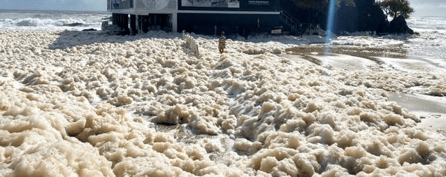 (圖:焦化廠污水廢水泡沫)